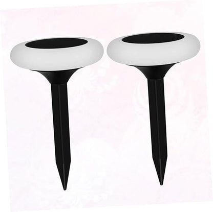 Angoily 2pcs RGB Solar Ground Light Colorful Outdoor Landscape Lamp for Pathway Driveway Easy Installation Garden Decor