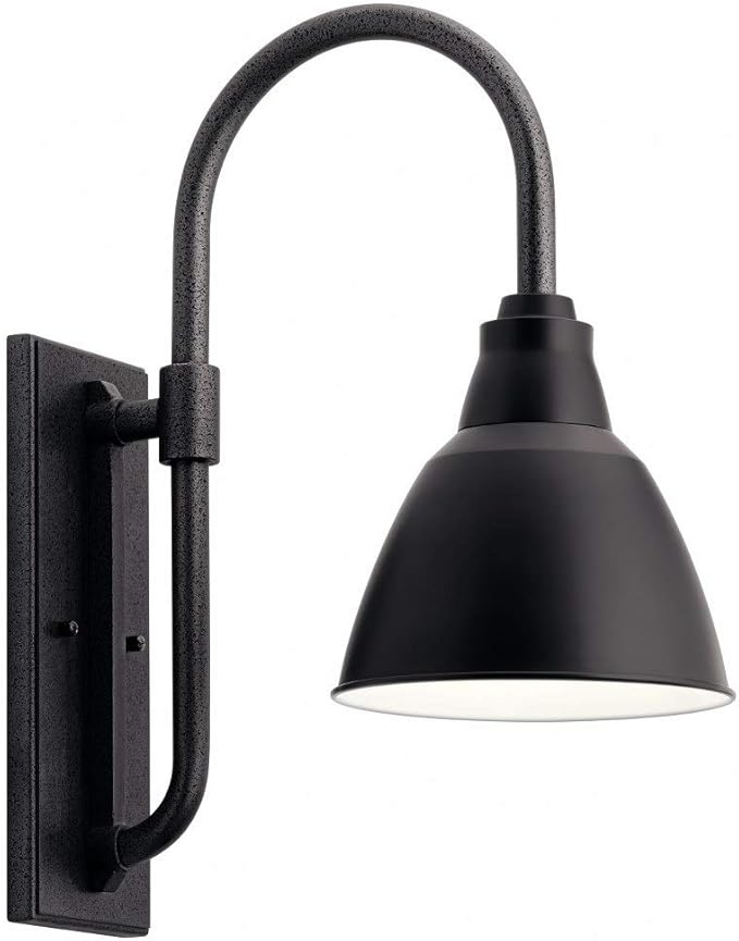 Kichler 49836BK Restoration One Light Outdoor Wall Mount from Pellinord Collection in Black Finish | Lumora