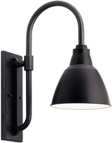 Kichler 49836BK Restoration One Light Outdoor Wall Mount from Pellinord Collection in Black Finish | Lumora