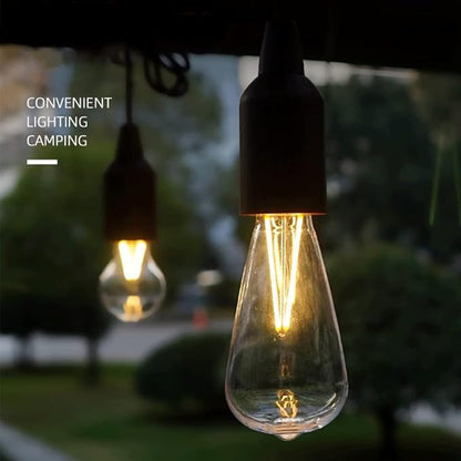 LED Pull Cord Light Bulb Portable Hanging Lantern Battery Operated for Indoor Outdoor Camping Room Decoration Party Wedding BBQ's Garden Decorative