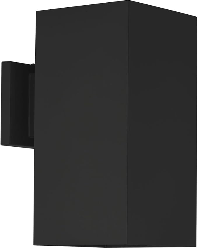 Progress Lighting 6" Aluminum Outdoor Wall Lantern Light, Square Collection, Outdoor, P5643-31, Matte Black