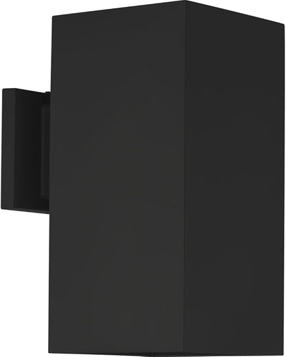 Progress Lighting 6" Aluminum Outdoor Wall Lantern Light, Square Collection, Outdoor, P5643-31, Matte Black