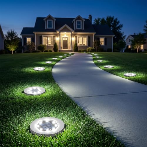 INCX Solar Lights Outdoor Waterproof In Ground Lights, 4 Pack, Cold