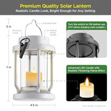 Solar Lantern Outdoor & Indoor Use – Hanging Solar Lights with Realistic Flickering Flameless Candle, Weatherproof for Gardens, Patios, Trees, and Lawns (White, 8 Pack)