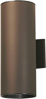 Kichler Cylinders 15" 2-Light Outdoor Cylinder Wall Sconce in Architectural Bronze, (15" H x 5.75 W), 9246AZ | Lumora