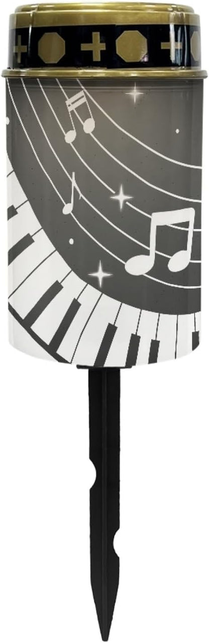 Solar Lights Piano Note Star for Garden Cemetery Lamp Warm White Led Grave Light Lightweight Memorial Sympathy Gift