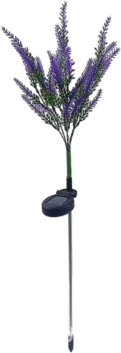 Solar Light Outdoor Garden Decorative Lavender Flowers 2 Pack, Waterproof Solar Garden Lights with Purple Flowers, Color Changing LED Solar Powered Landscape Lights for Yard Garden Patio