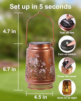 Sunflower Gifts for Women Sunflower Solar Lantern Birthday Gifts Mothers Day Gifts for Mom Grandma Sister Friend Garden Decor Metal Solar Hanging Lights Outside Decor for Yard Patio Porch Landscape