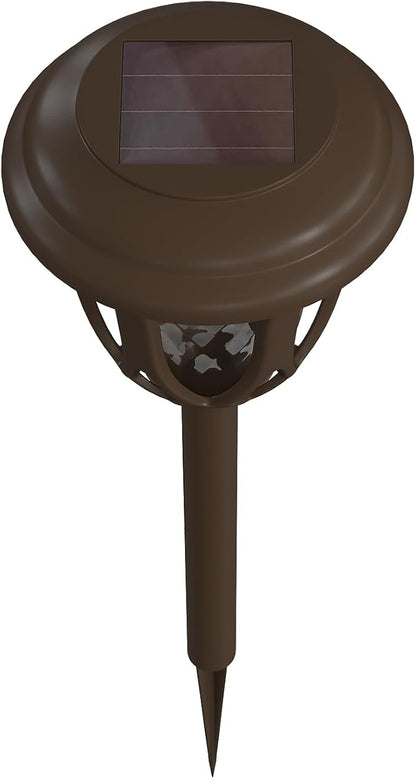 Flash Furniture Hess 8 Pack LED Solar Lights - All-Weather Brown Tulip Style Outdoor Solar Powered Lights - Landscape Lighting for Pathway, Garden, & Yard, 3.37x3.37x14, Brown