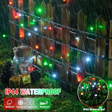 JMEXSUSS 66ft 200 LED Red White and Green Christmas Lights Plug in