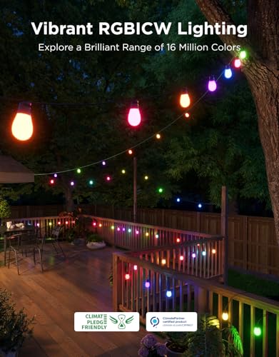 Govee S14 Bulb Outdoor String Lights 2, 144ft RGBICWW, 45 LED Bulbs, IP66 (Pack of 2)