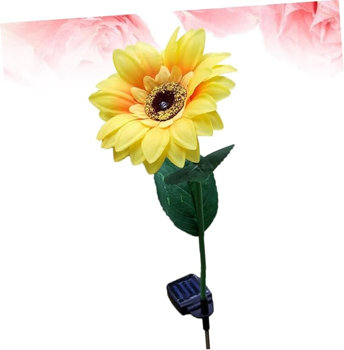 2pcs Led Solar Garden Lights Sunflower Outdoor Lights for Patio Pathway Driveway Solar Pathway Landscape Lamp Warm White