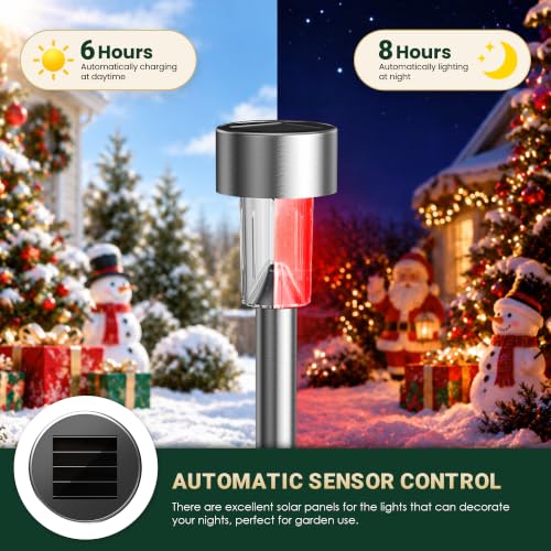 GIGALUMI 24 Pack Solar Christmas Lights Outdoor,Solar Christmas Decorations