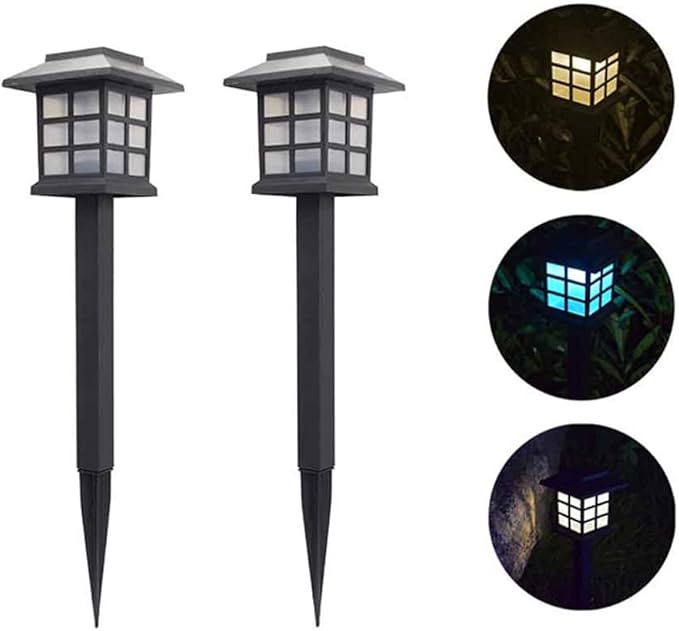 Waterproof Led Solar Lawn Lights Outdoor- Solar Garden Lights - Solar Pathway Lights- Landscape Lights Path Lights for Patio/Lawn/Yard/Landscape Gift Warm-2 Pack