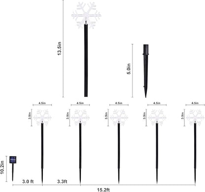BRIGHTDECK Snowflake Solar Christmas Decorations Outdoor, 10 Pack LED, Waterproof Snowflake Pathway Lights, Stake Lights for Christmas Garden Decor (10Pcs Cold White)