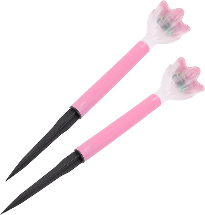 Kisangel 2pcs Decorative Outdoor Solar Lights Led Solar Pathway Lights Garden Stakes Weatherproof Flower Lamp for Patio