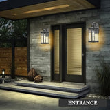 Darkaway 2 Pack Large Outdoor Porch Lights Wall Mount, 15inch Outdoor Light Fixtures Sconces Wall Lighting with Seeded Glass Exterior Lights for Patio Yard House Hallway Doorway Garage