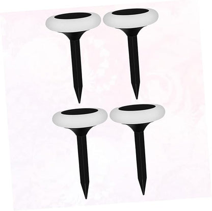 Mikikit 4pcs RGB Solar Lamp Easy Install Ground Plug Light for Outdoor Garden Solar Lights for Patio Decor