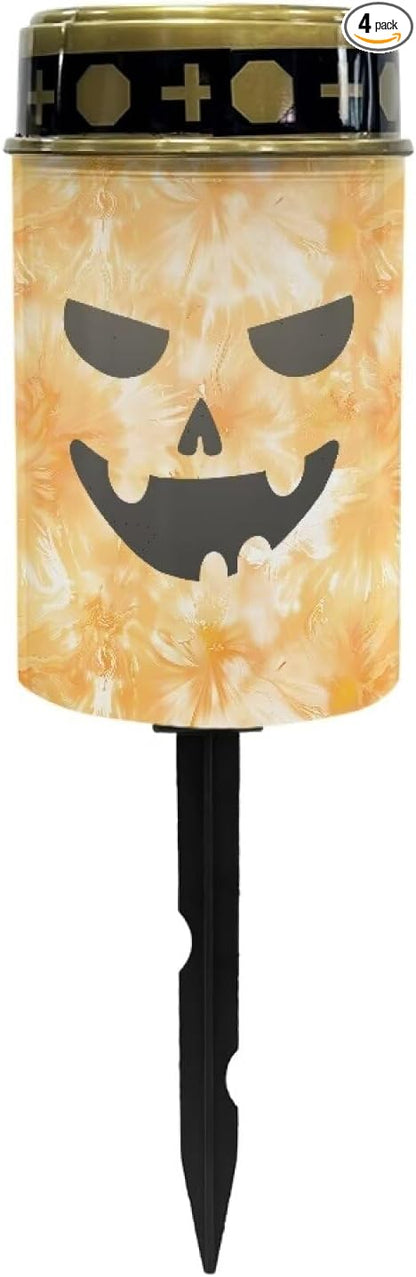Ghost Face Solar Outdoor Lights, Waterproof Solar Pathway Lights,Auto On/Off Solar Lights, Solar Garden Lights for Grave Walkway Driveway Yard Lawn Landscape