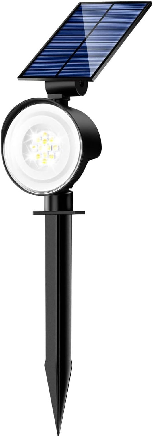 nipify 1 Pack Solar Lights Outdoor Waterproof, 3 CCT Solar Spot Lights with 2 Brightness Landscape Spotlights for Outside Garden Yard Trees