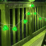20 LED Clear Green Shamrock String Lights, 12FT St Patricks Day Lights String Outdoor Waterproof with 20 LED Light | Lumora