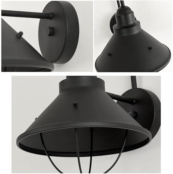 American E27 Outdoor Loft Retro Wall Lamp Cafe Decoration Wrought Iron Single Head Outdoor Corridor Aisle Glass Waterproof Wall Sconce Balcony Garden Patio Villa Wall Light (Size : One Size)
