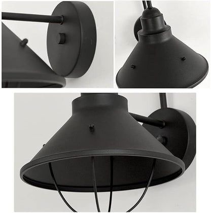 American E27 Outdoor Loft Retro Wall Lamp Cafe Decoration Wrought Iron Single Head Outdoor Corridor Aisle Glass Waterproof Wall Sconce Balcony Garden Patio Villa Wall Light (Size : One Size)