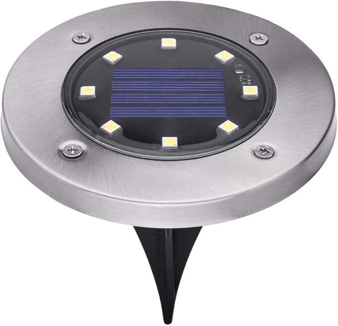 BLACK+DECKER Solar-Powered Outdoor Disk Light - 8 Pack (BDSLDK8P)