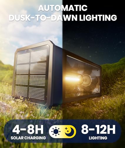 NEWMESSI Solar Pathway Lights Outdoor, 4 Pack, Warm White, 3 Heights, IP65