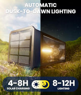 NEWMESSI Solar Pathway Lights Outdoor, 4 Pack, Warm White, 3 Heights, IP65