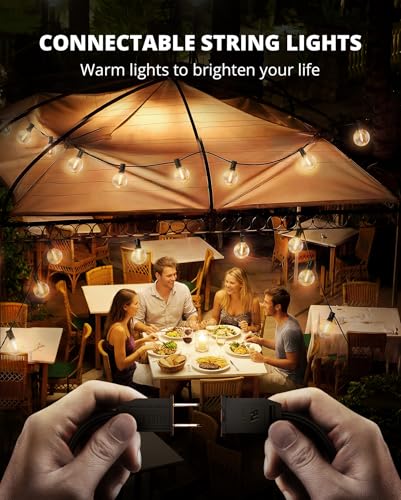 VIPAR Outdoor String Lights,50FT 27 G40 Patio Lights Waterproof for Balcony