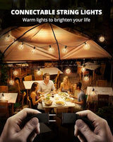 VIPAR Outdoor String Lights,50FT 27 G40 Patio Lights Waterproof for Balcony