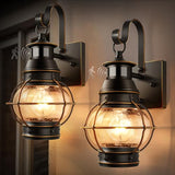 Lamomo 2-Pack Black Motion Sensor Wall Lights, Porch/Garage/Entry