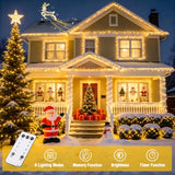JMEXSUSS 502ft 1500 LED Christmas Lights Outdoor with Remote, Warm White