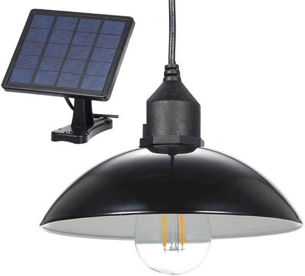 Lixada Solar Pendant Light Outdoor Hanging Light Shed Light with E27 Industrial Edison Bulb IP65 Waterproof for | Lumora