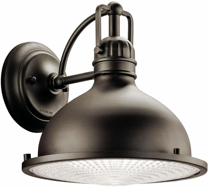 Kichler Hatteras Bay 10.25" 1 Light Exterior Wall Light with Clear Fresnel Lens Olde Bronze® | Lumora