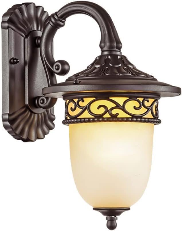E26 Outdoor Waterproof Wall Sconce,European Style House Porch Lighting Mount Light,Sand Black Villa Exterior Courtyard Lantern with Frosting s Shade AlumiExpression artistique m Housing Lights