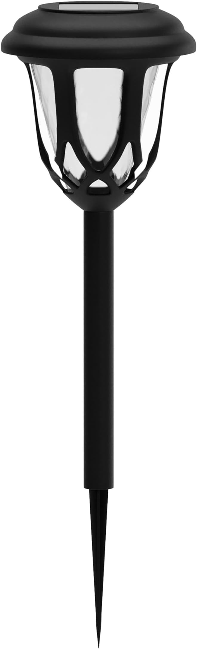 EMMA + OLIVER Carney Set of 8 Black Flared Solar LED Lights, Decorative Solar Powered Landscape Lighting for | Lumora