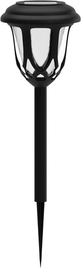 EMMA + OLIVER Carney Set of 8 Black Flared Solar LED Lights, Decorative Solar Powered Landscape Lighting for | Lumora