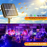 Joomer Orange Purple Halloween Solar String Lights,2 Pack Total 80FT 240LED