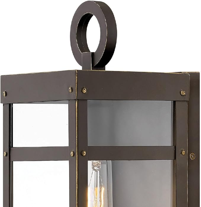 Hinkley Porter Collection Extra Small Wall Mount Lantern, 120V – Add Security to Porches, Patios & Exterior Spaces with Ultra-Durable Outdoor Lighting, Oil Rubbed Bronze