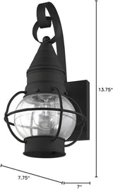 Livex Lighting 26900-04 Transitional One Light Outdoor Wall Lantern from Newburyport Collection in Black Finish | Lumora