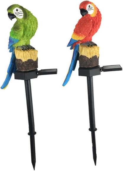 2Pcs Parrot Garden Solar Light Lawn Stake Lamp Led Outdoor Decorative Light for Garden and Landscape Solar Powered Parrot Stake Lamp for Outdoor Decor