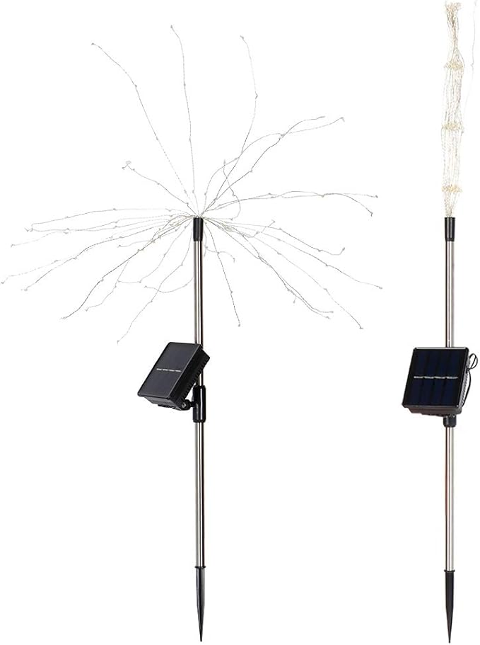Solar Garden Decorative Lights Outdoor Solar Lawn Light Solar Pathway Light DIY Flexible Wire Warm White Colorful Light for Backyard Flower Beds Fences ABS Stainless Steel 82cm (Warm White Light