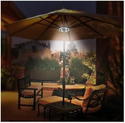Patio Umbrella Light 3 Brightness Modes Cordless 28 LED Lights-4 x AA Battery Operated,Umbrella Pole Light for | Lumora