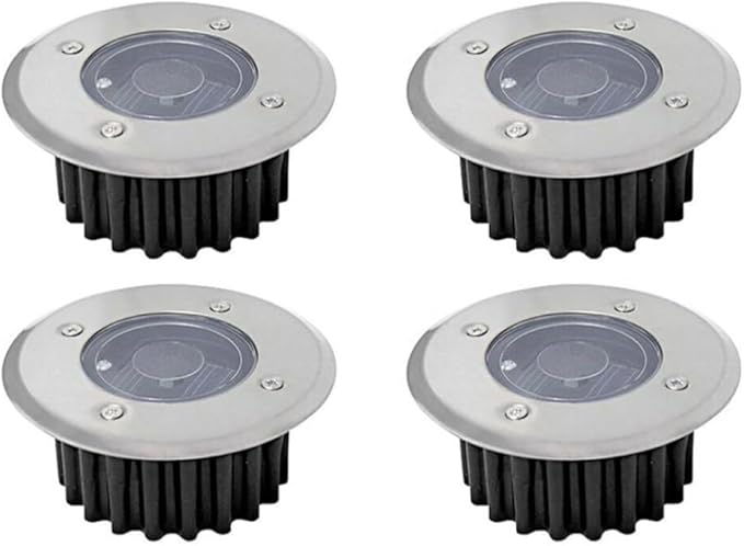 DOITOOL Flat Solar Lights Outdoor Pathway: 4PCS Lights Outdoor Waterproof Solar Ground Lights - Solar Disk Light | Lumora