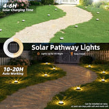 VOLISUN Solar Ground Lights Outdoor,6 Pack Flat Solar Pathway Lights
