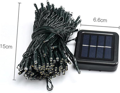 Solar Powered Outdoor LED String Lights Warm White Beads Garden Patio Fairy Lamps for Tree Lawn Deck Wedding Party Decor