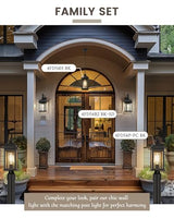 FEMILA 21" Large Exterior Wall Light Fixtures, Anti-Rust Waterproof Outdoor Wall Lantern Porch Lights for Entryway, Patio, Garage, Doorway, Matte Black, 4FD54B2 BK-SD