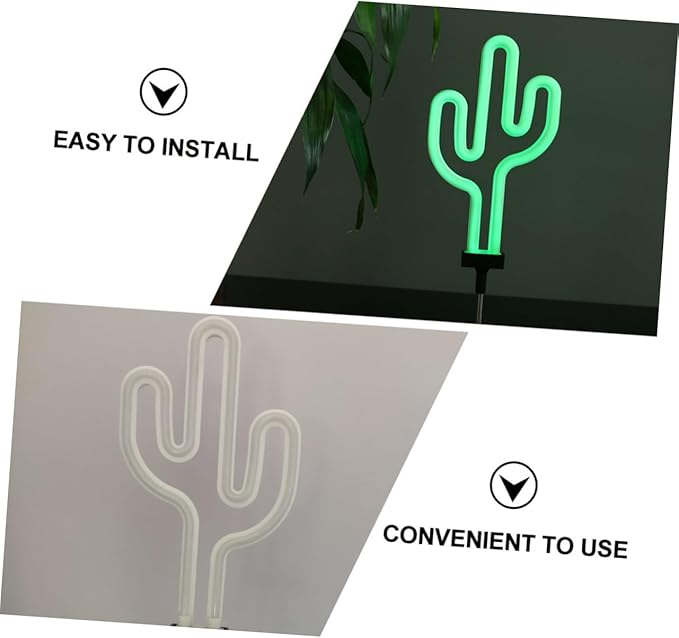 Gatuida Solar Cactus Lawn Light Unique Outdoor Garden Decor Waterproof Solar Light Insert for Yard for Patios and Pathways